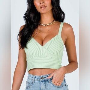 Princess Polly Arlene Top in Green (EUC)